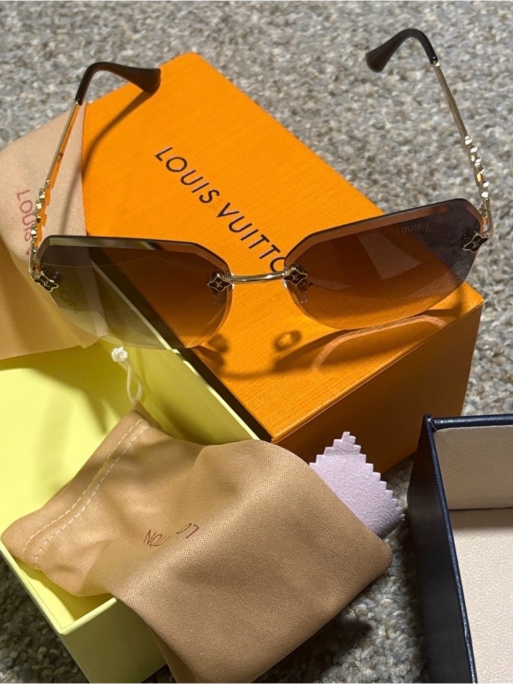 Louis Vuitton Brown Rimless Gradient Sunglasses